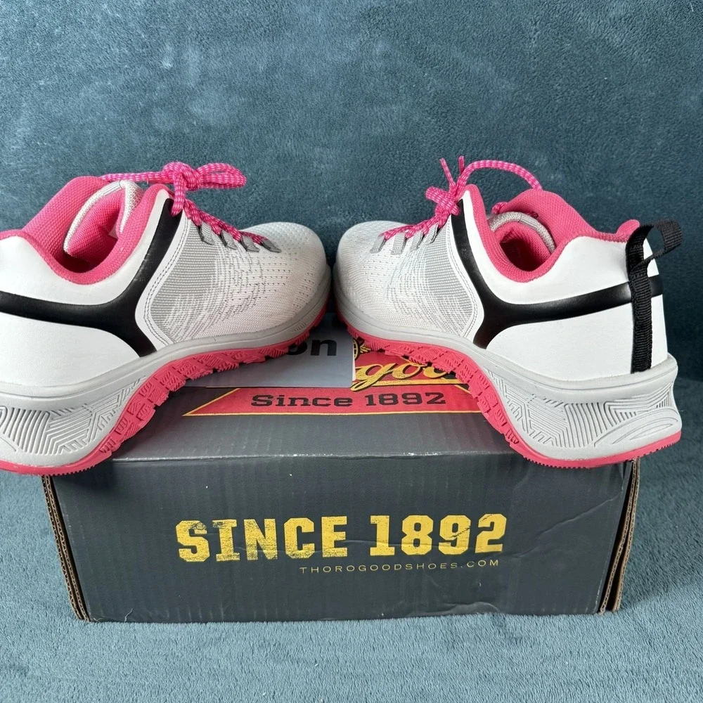 Thorogood Women's Safety Toe Work Shoes Slip Resistant White/Pink Size 10.5‎